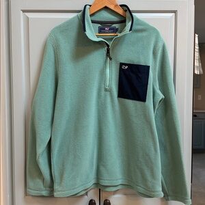 Vineyard Vines Men’s Fleece with Navy Pocket | Mint | M